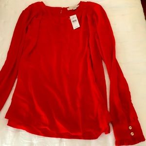 NWT red AT LOFT blouse, size S